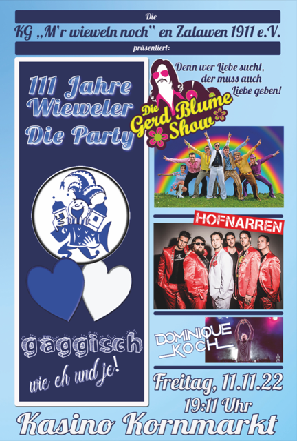 Wieweler Party am 11.11.22!